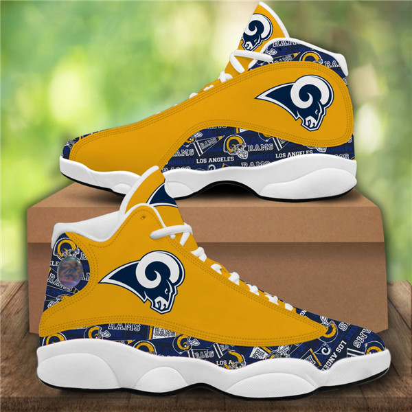 Men's Los Angeles Rams AJ13 Series High Top Leather Sneakers 003